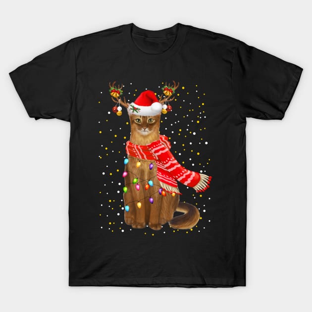 Somali Cat Christmas T-Shirt by Bushf